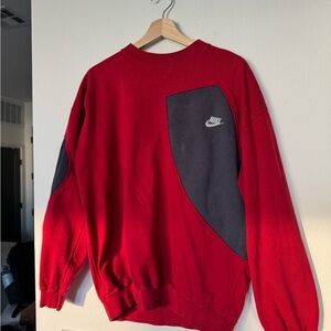 Nike Men's Bold Red and Charcoal Crewneck Sweater